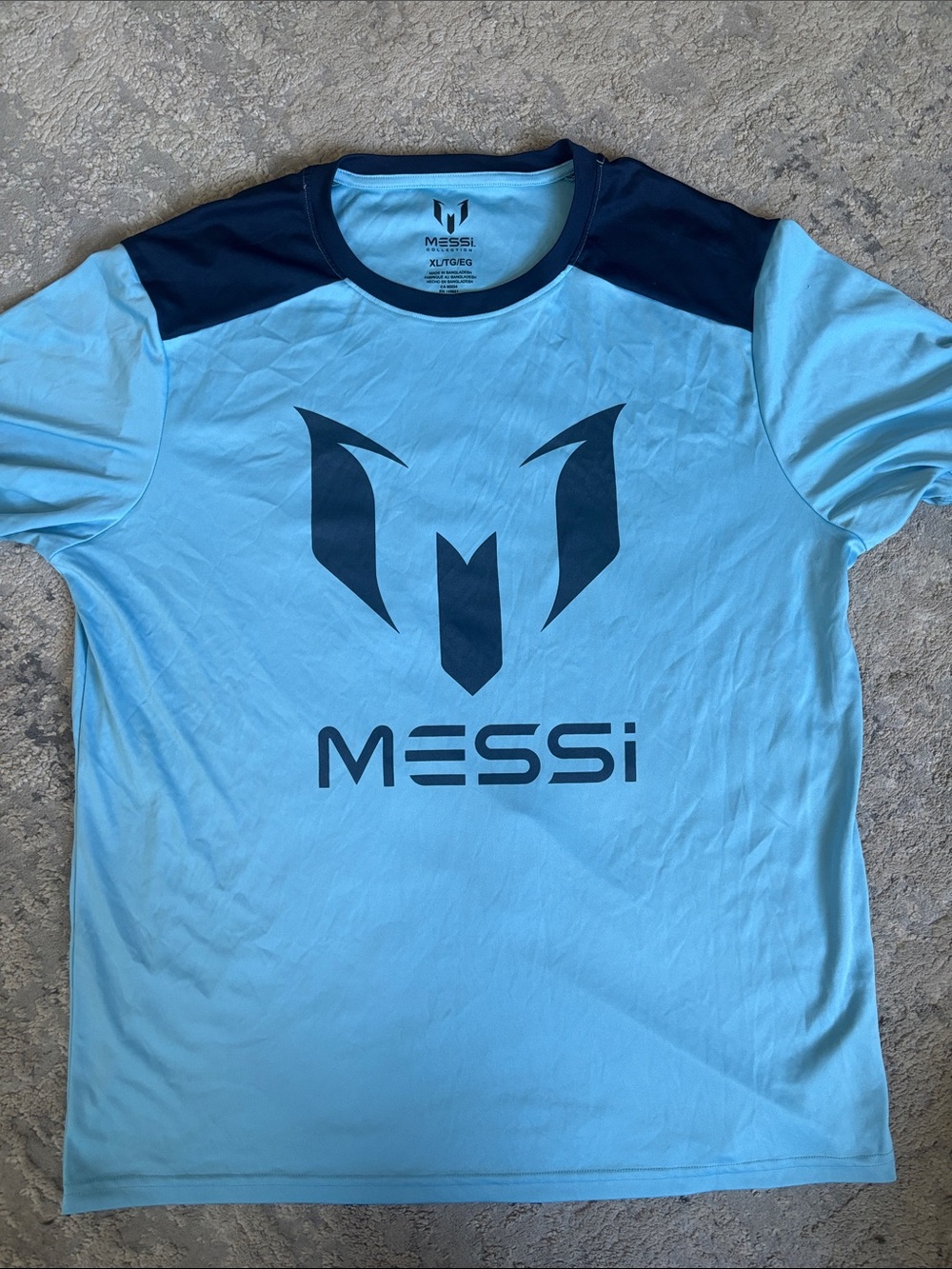 Messi Short-Sleeve Light Blue Logo Tee
